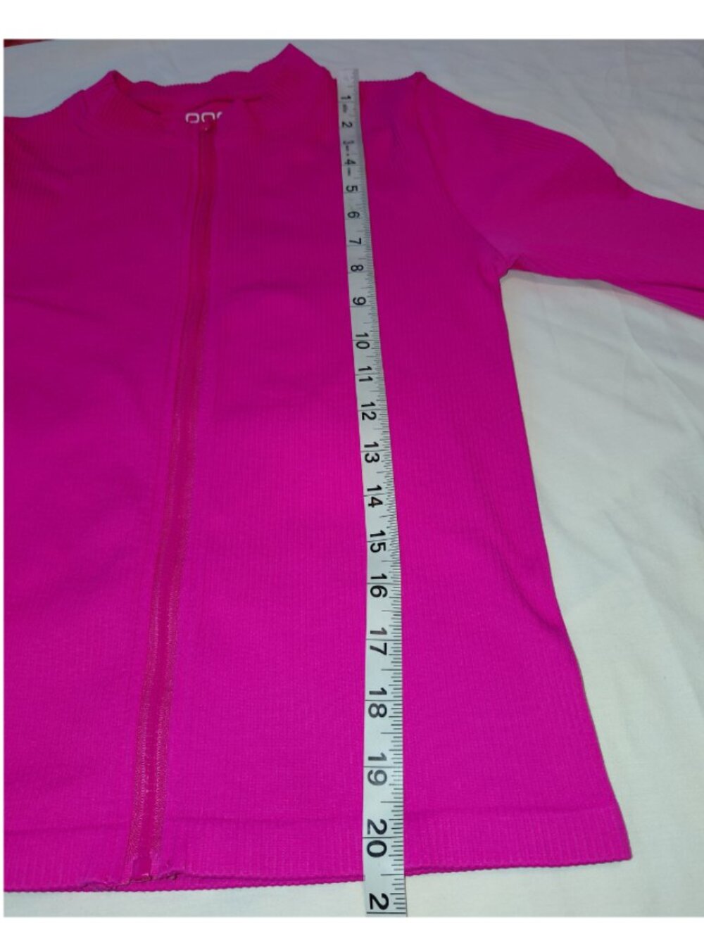 OQQ Ribbed Zip Up Hot Pink Ribbed Women's Jacket Size Medium - Picture 8 of 8